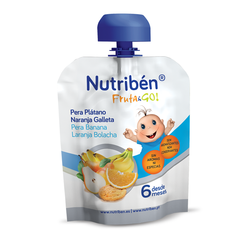 Nutriben Fruta Go Pure Pera/Bana/Lar/Bol90g