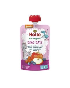 Holle bio Dino Date maça+mirtilos+tamara 100g