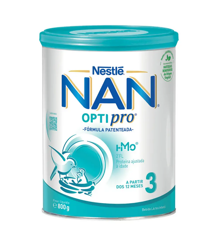 NAN Optipro 3 Leite Crescimento 12M+ 800g